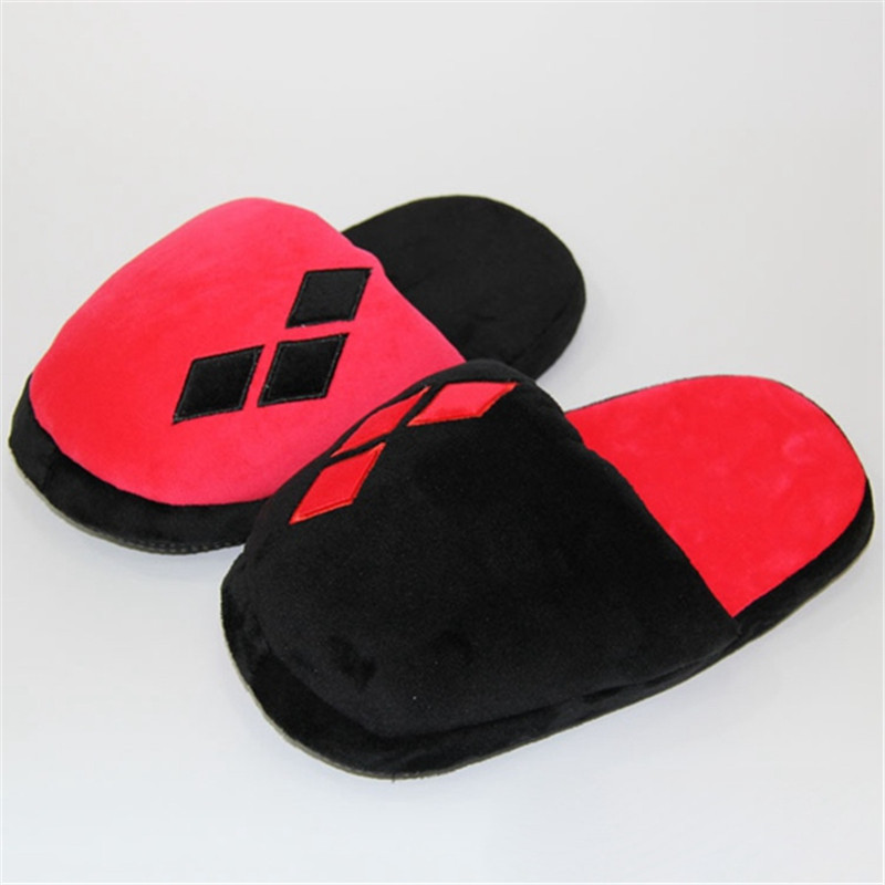 dc自杀小队小丑女哈莉奎茵标志半包脚毛绒