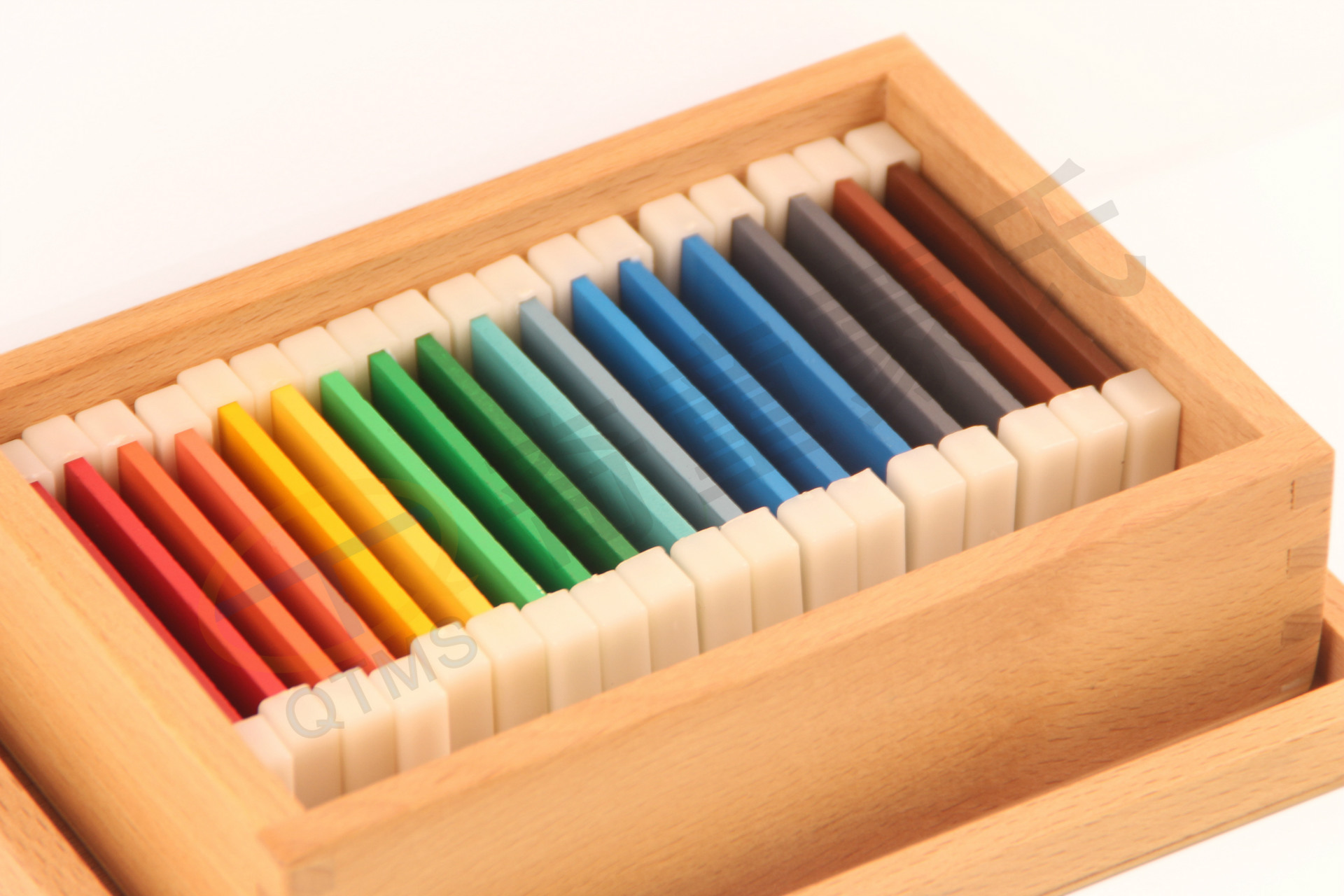 蒙氏教具彩虹色板卡蒙台梭利感官教具婴幼儿童专业早教益智玩具