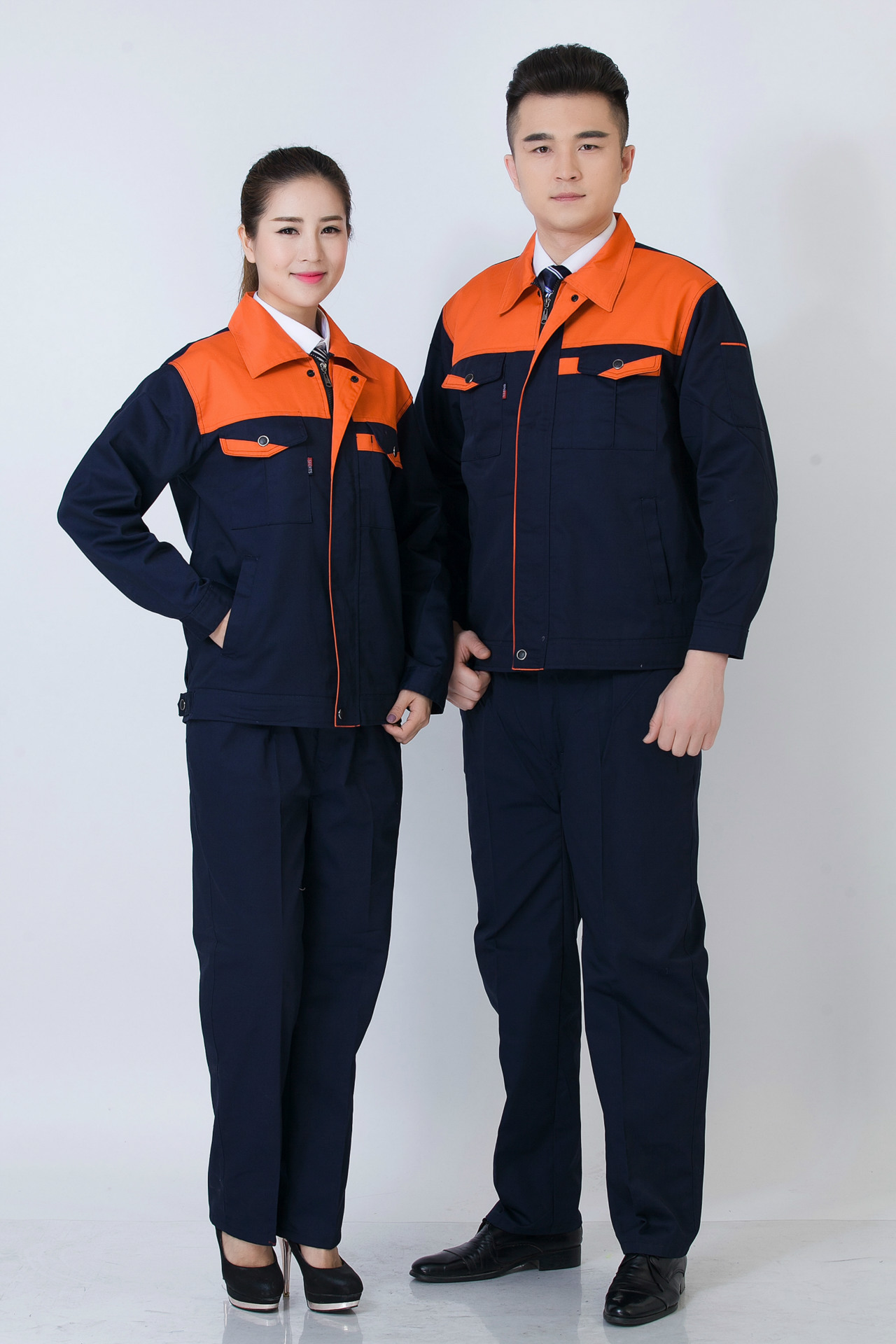 春秋 冬季长袖工作服套装定做 工装 制服 汽修车间 厂服 劳保服