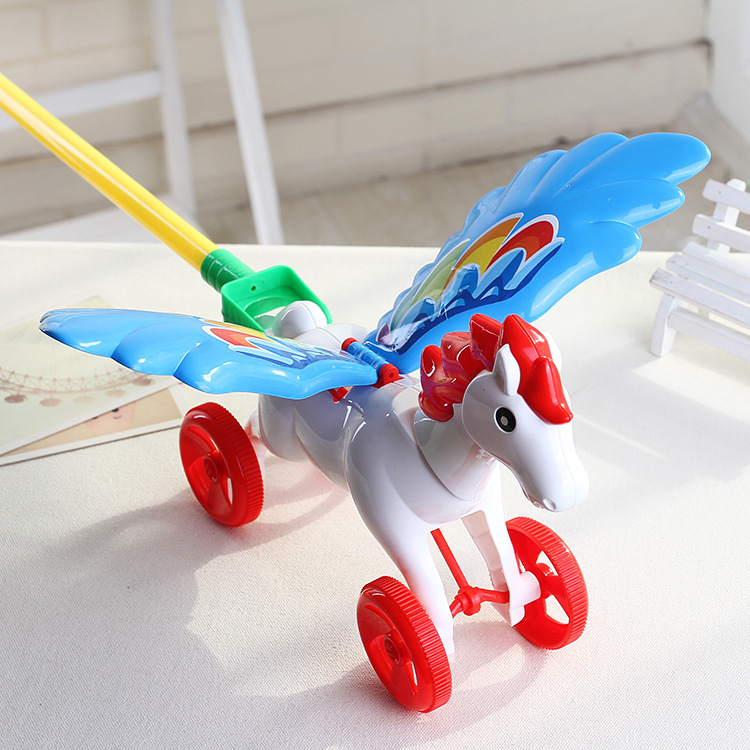 新款学步车飞马推杆车发声音翅膀会动儿童推杆玩具厂家直销