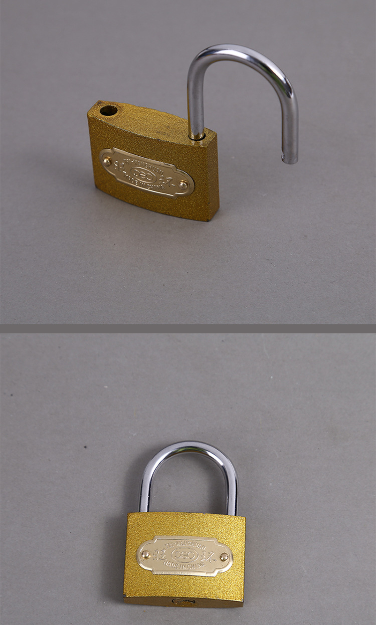 厂家供应 挂锁 金色仿铜锁 仿铜锁安全小锁带钥匙 量大从优
