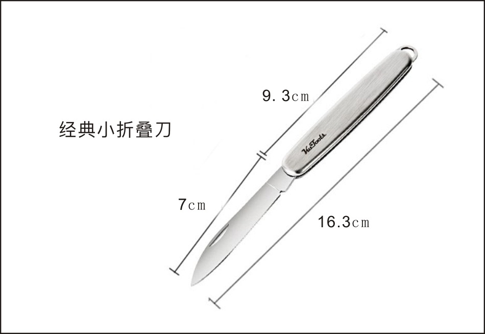 折叠水果刀 小号不锈钢折刀 直型刀 户外钥匙刀 削皮刀 厂家批发