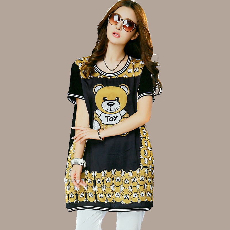 2016石头鱼正品加大码女装胖mm200斤夏装休闲百搭简洁长款t恤6166