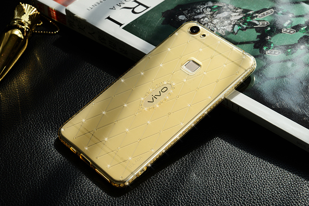 vivo x6手机壳 超薄tpu 闪粉钻