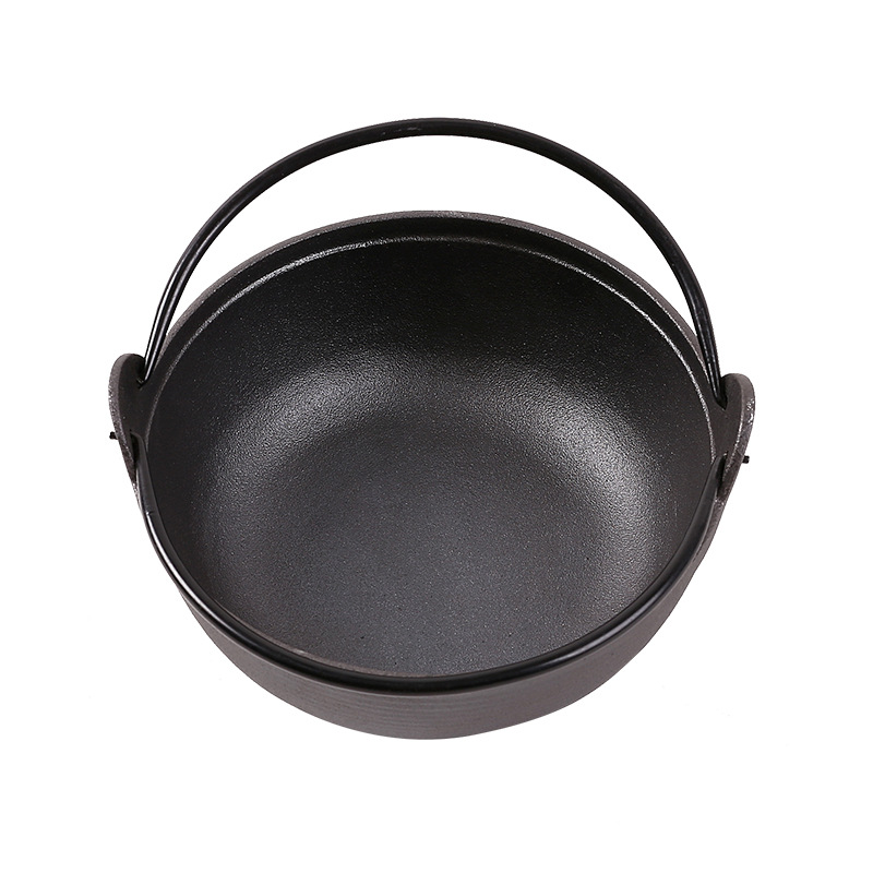 铸铁锅日式炖锅 汤锅日本锅加厚无涂层老式铁锅双提手电磁炉通用