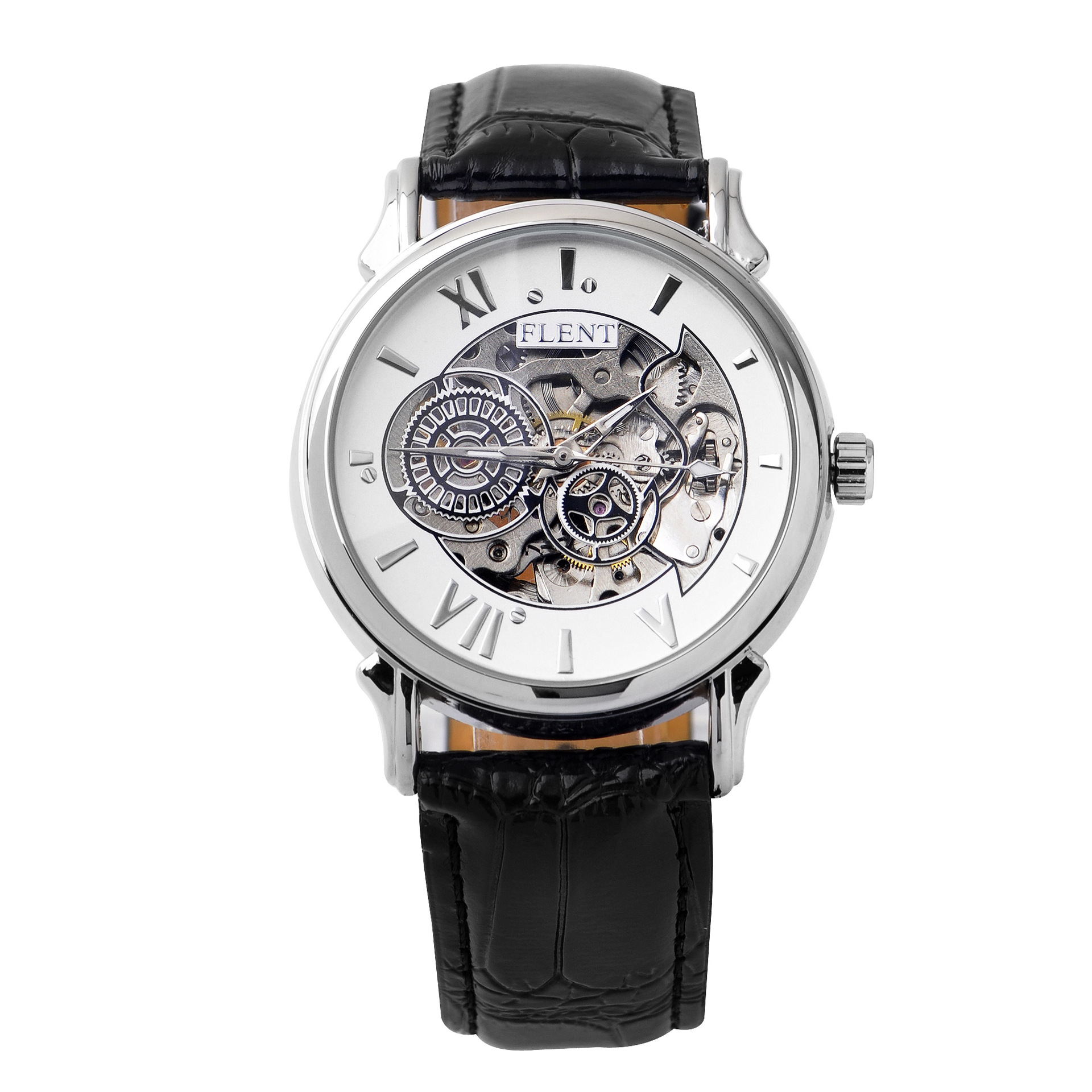 厂家批发亚马逊速卖通ebay镂空商务手表机械表外贸全自动皮带手表