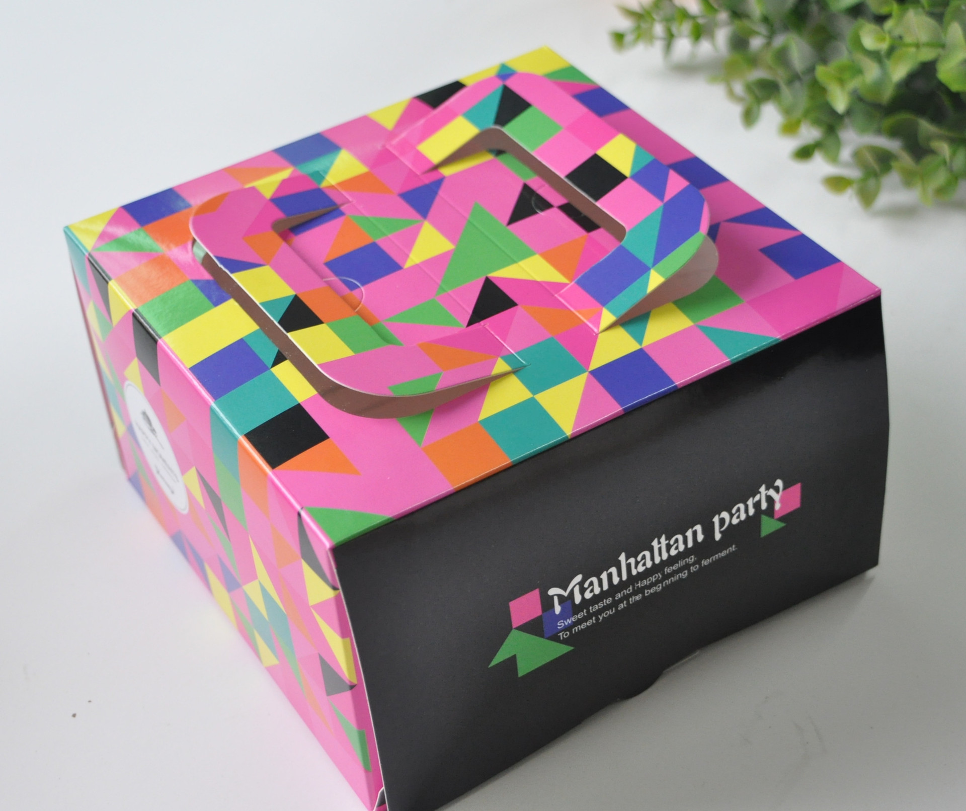 迷你4寸 开窗手提芝士慕斯蛋糕西点心盒 烘焙包装 礼品包装