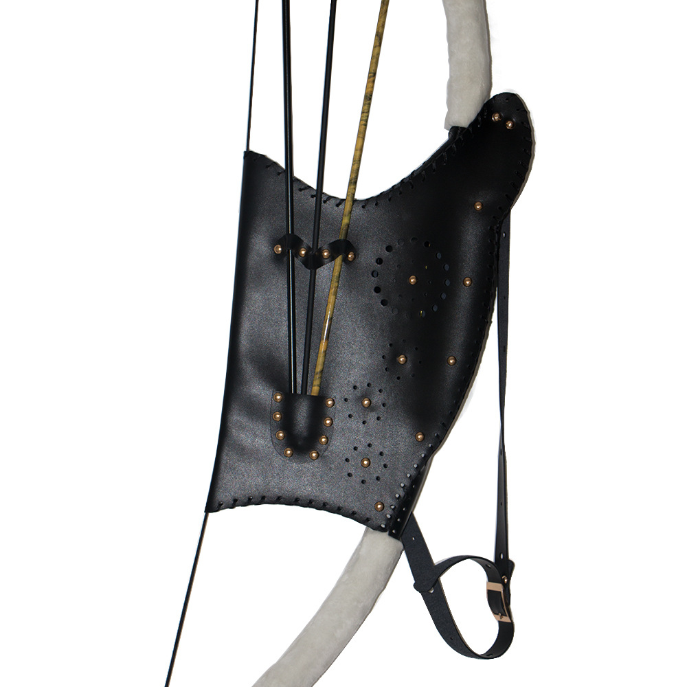 黑色皮质传统弓包 弓囊箭囊配套 复古简易造型 射击弓袋箭袋用品