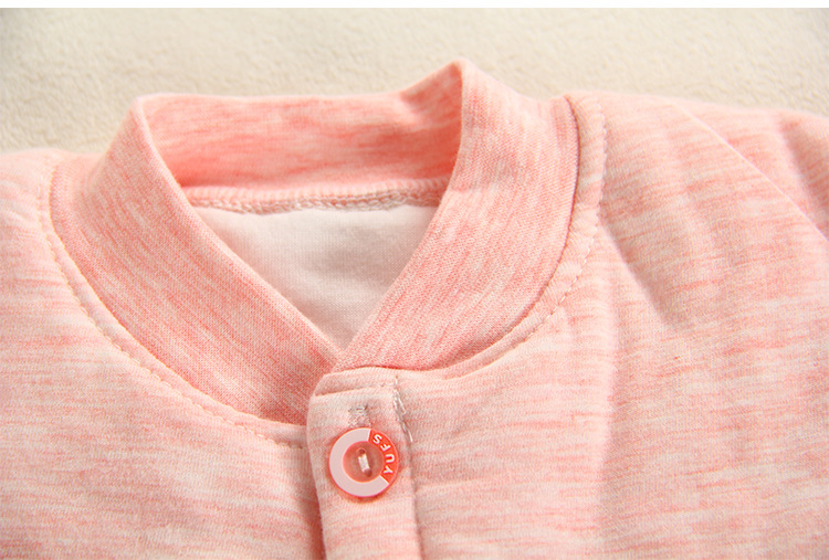 新款儿童系扣开衫内衣套装宝宝秋冬季棉衣服