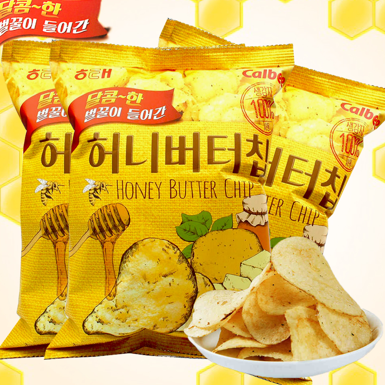 商超】进口韩国零食 海太蜂蜜黄油薯片60g 新货土豪薯片 - 进口食品