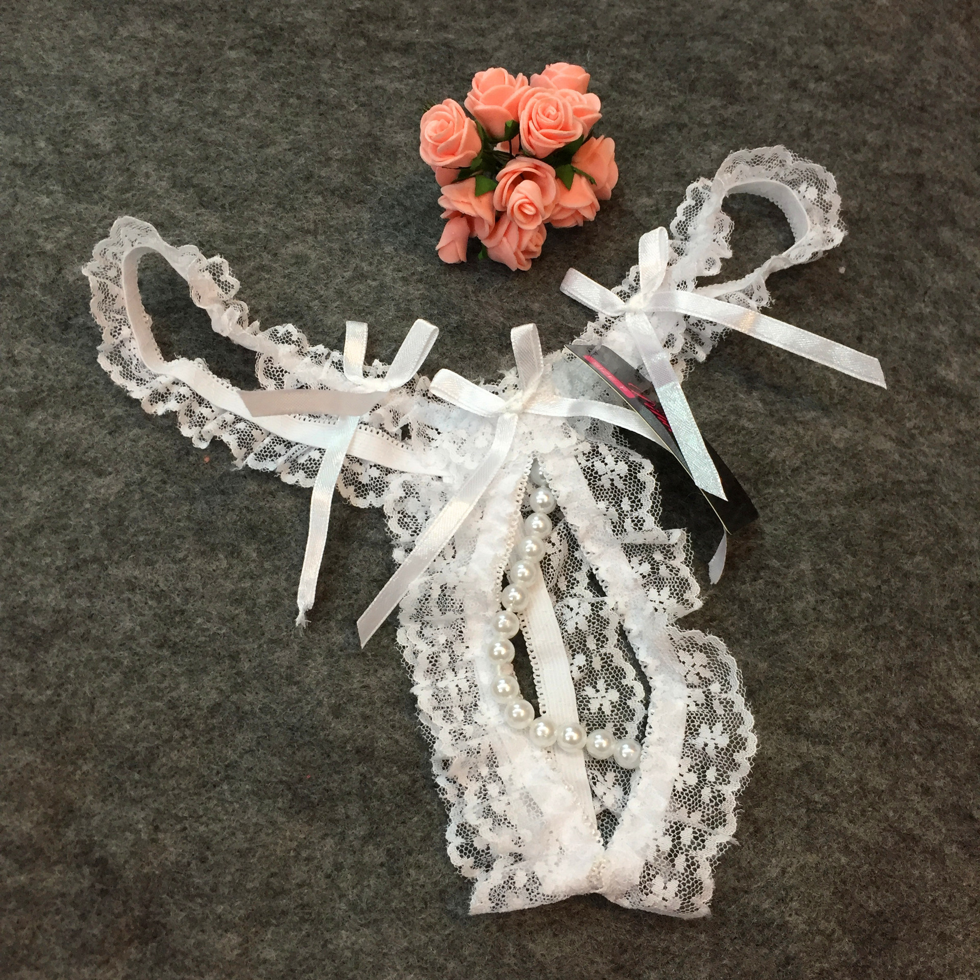 2016新款爆款蕾丝开叉珍珠款丁字裤