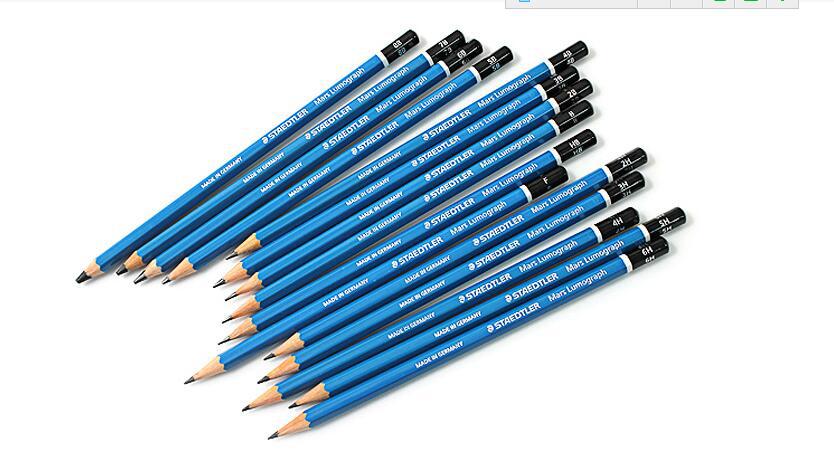 德国staedtler施德楼100蓝杆绘图铅笔 优质书写铅笔 绘画素描铅笔