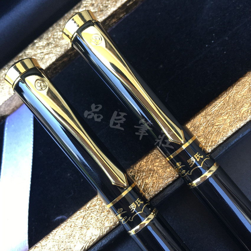 厂家批发 罗氏317乌金亮黑办公会议钢笔铱金笔 金属宝珠笔礼品笔