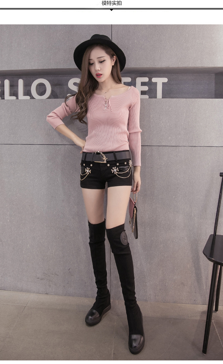 一件代发2016秋冬新款女裤潮 性感低腰