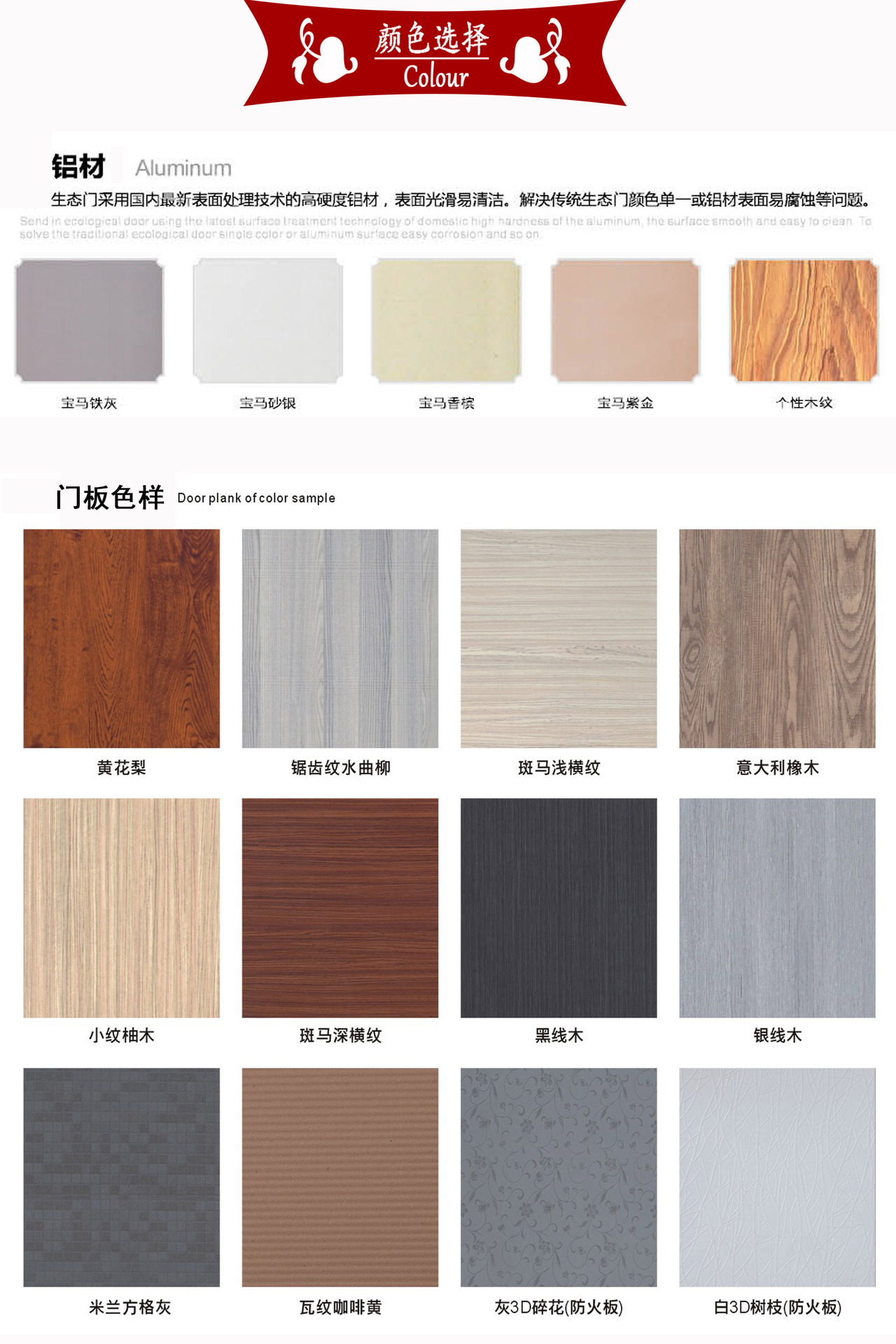 简约韩式生态门 三聚氰胺模压门 免漆门 环保铝框生态门 出口