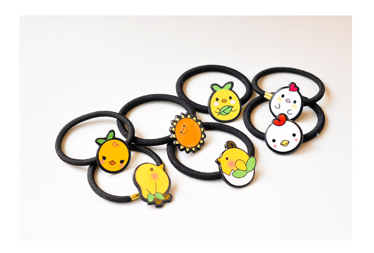 新款韩国可爱儿童头饰简约小鸡皮筋女孩头绳卡通小花发绳发饰批.