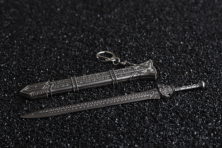 诛仙青云志影视周边兵器 诛仙剑 天邪剑武器模型钥匙扣挂件