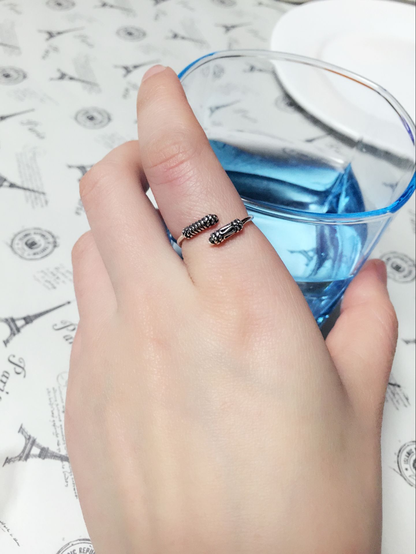 民族风复古指圈 925纯银开口戒指 韩版女开运吉祥杵如意驱邪戒指