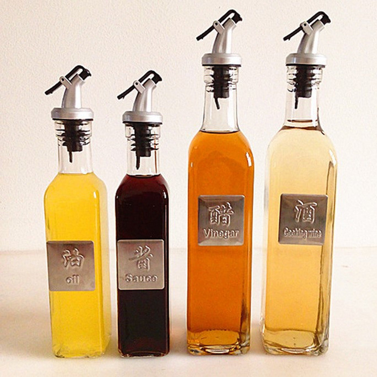 200ml500ml玻璃油瓶厨房密封油嘴玻璃瓶酱油瓶透明玻璃瓶调味瓶