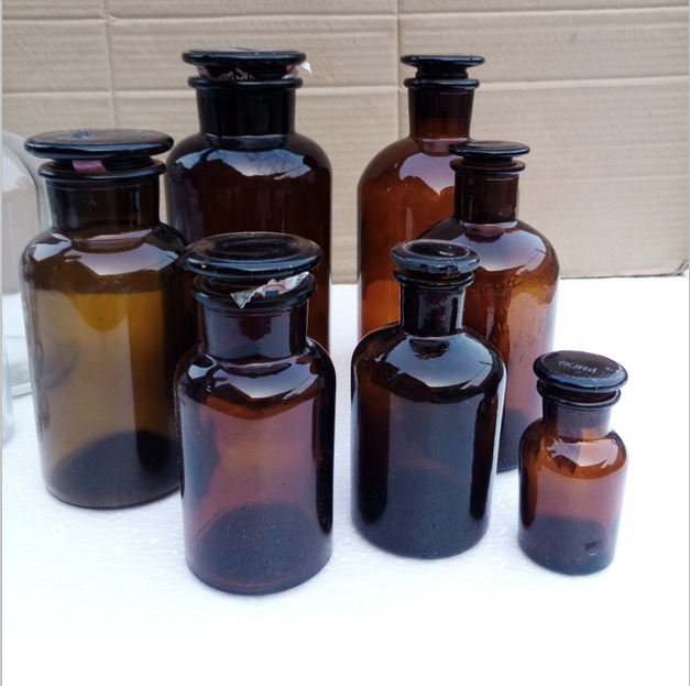直销棕色玻璃广口瓶30ml60ml125ml250ml500ml1000ml 大口试剂瓶子