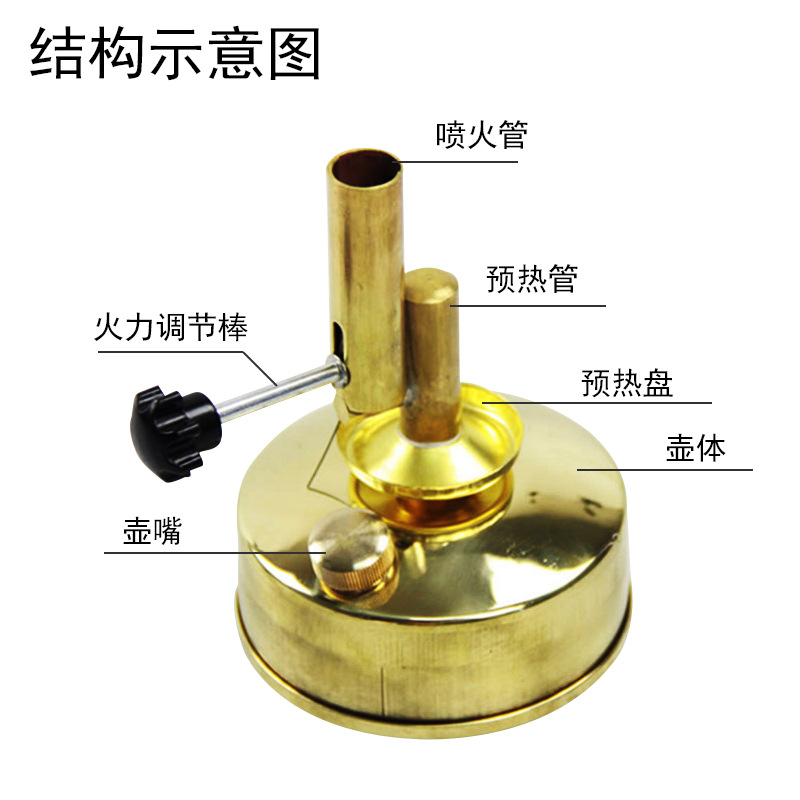酒精灯 全铜酒精喷灯座式 酒精喷灯燃烧试验装置