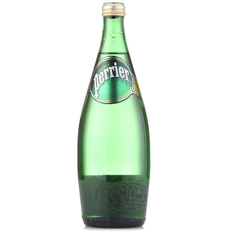 perrier法国进口 饮用水 纯净水 巴黎水天然含气矿泉水750ml 包邮