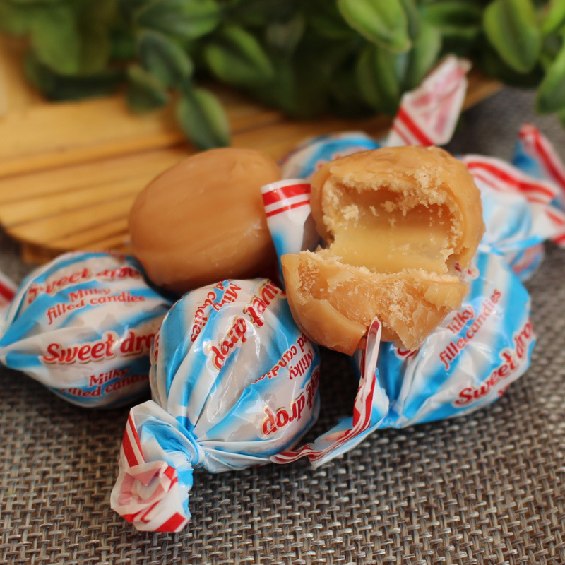 俄罗斯进口食品黄油奶糖如胜滴滴香鲜奶球牛奶硬糖批发