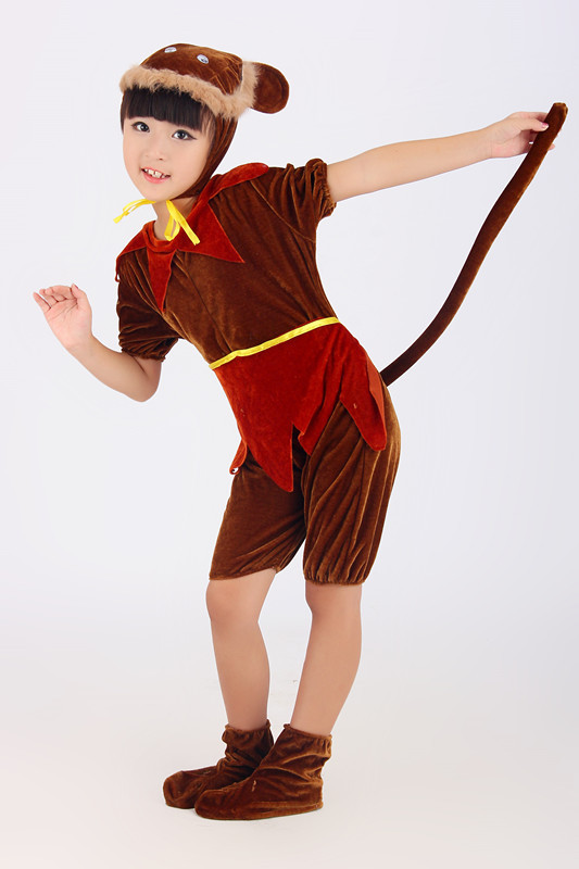 新款儿童小猴子演出服装小猴表演服儿童动物
