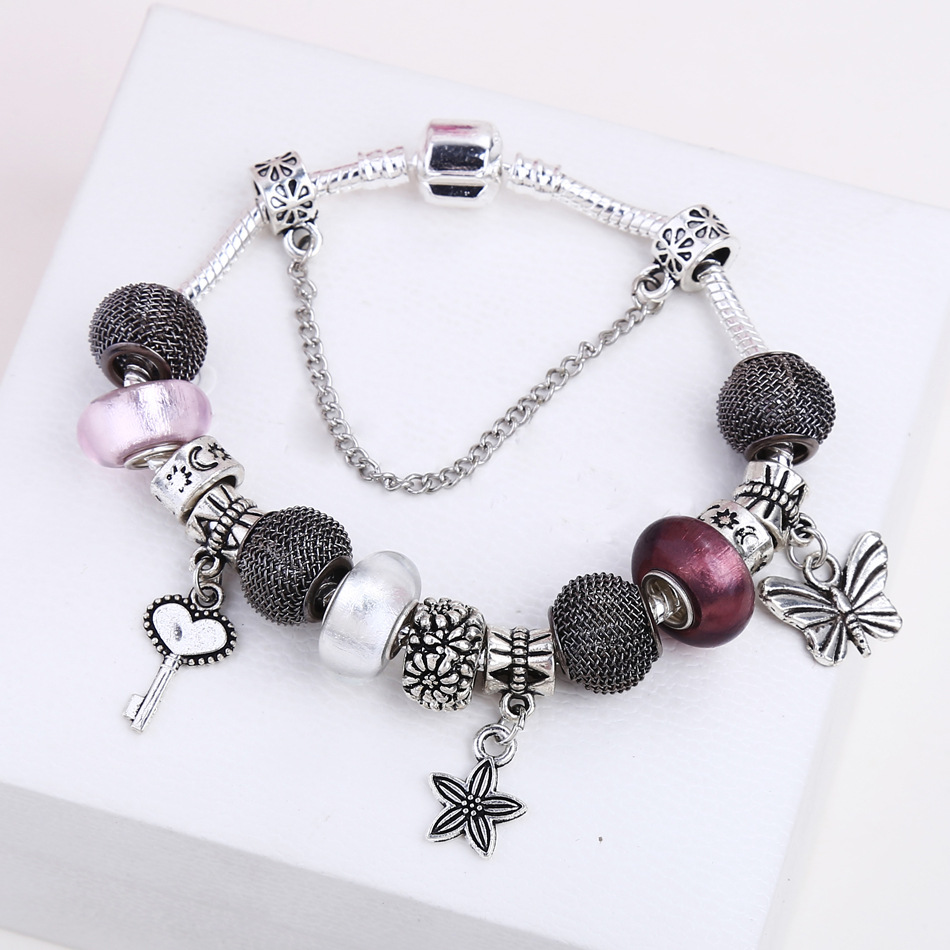 速卖通热卖爆款 铁丝网球 欧美外贸diy串珠饰品批发 潘系朵拉手链