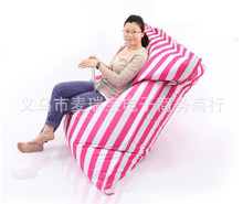 经典条纹公主粉色 女人性感单人舒适沙发 室内休息折叠椅 不防