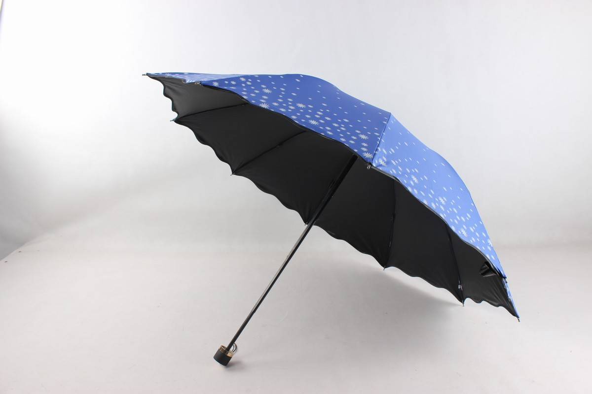 厂家现货批发女士创意黑胶防晒太阳伞十骨满天星晴雨伞加大遮阳伞