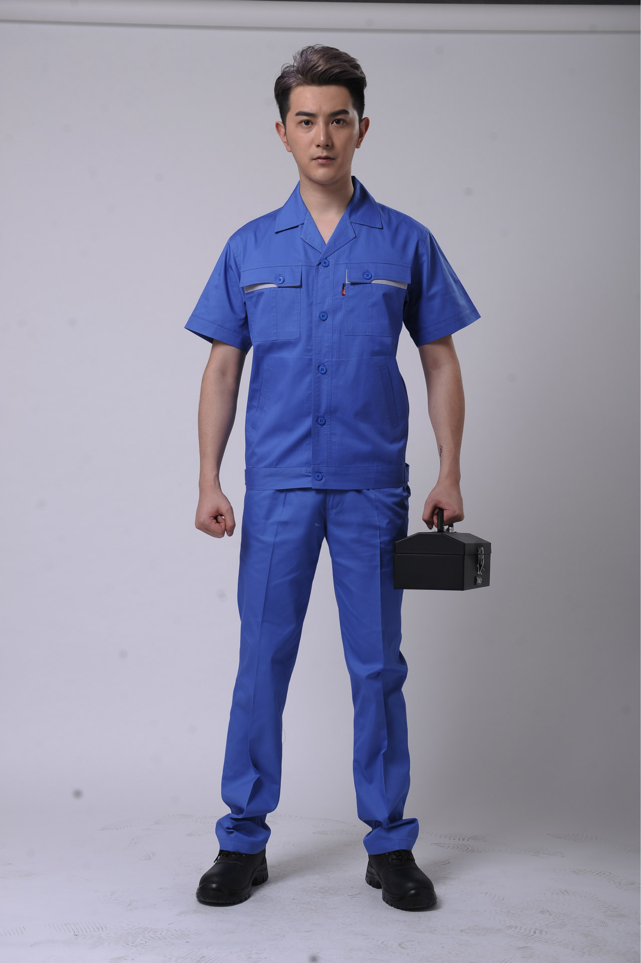 长袖纯棉劳保服秋冬季批发全棉工程服套装短袖电焊汽修服定制logo