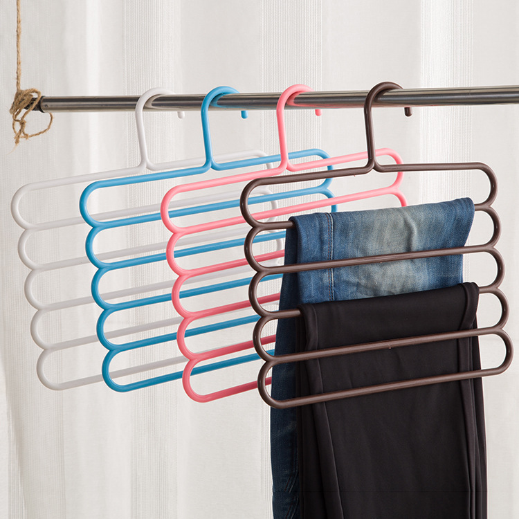 五层裤架多功能创新衣架多层塑料衣架 夹板衣架新品多功能衣服撑