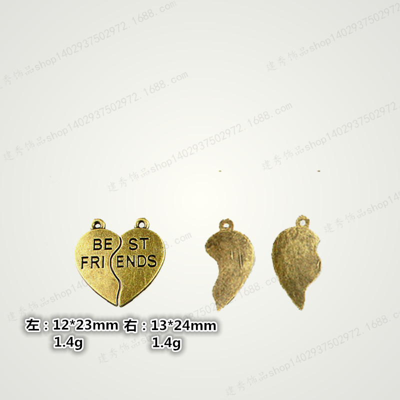 Diy Ornament Accessories Handmade Ornament Vintage Love Pendant Bronze Metal Zakka 100 Pcs/Bag