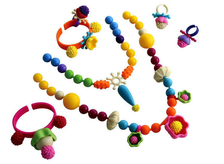 童商波普串珠百变儿童女孩益智手工智力玩具diy手链创意项链无绳