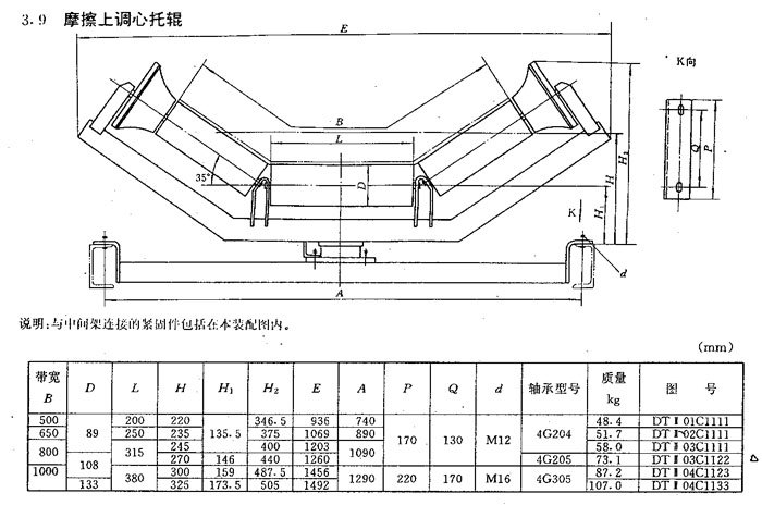 厂家销售优质调心托辊 喇叭头托辊 摩擦头托辊