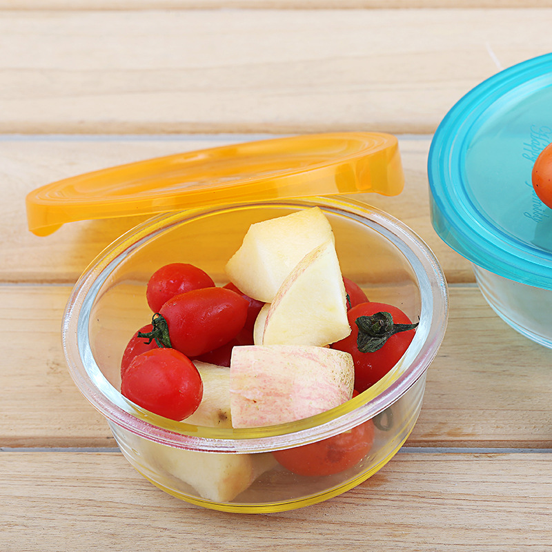 便当保鲜碗 金猴礼盒圆碗两件套 微波炉钢化玻璃 耐热不锈钢