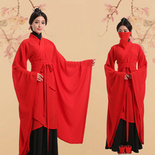 礼仪之邦汉服女红色古装服装日常改良仙女广袖民族舞台舞蹈演出服