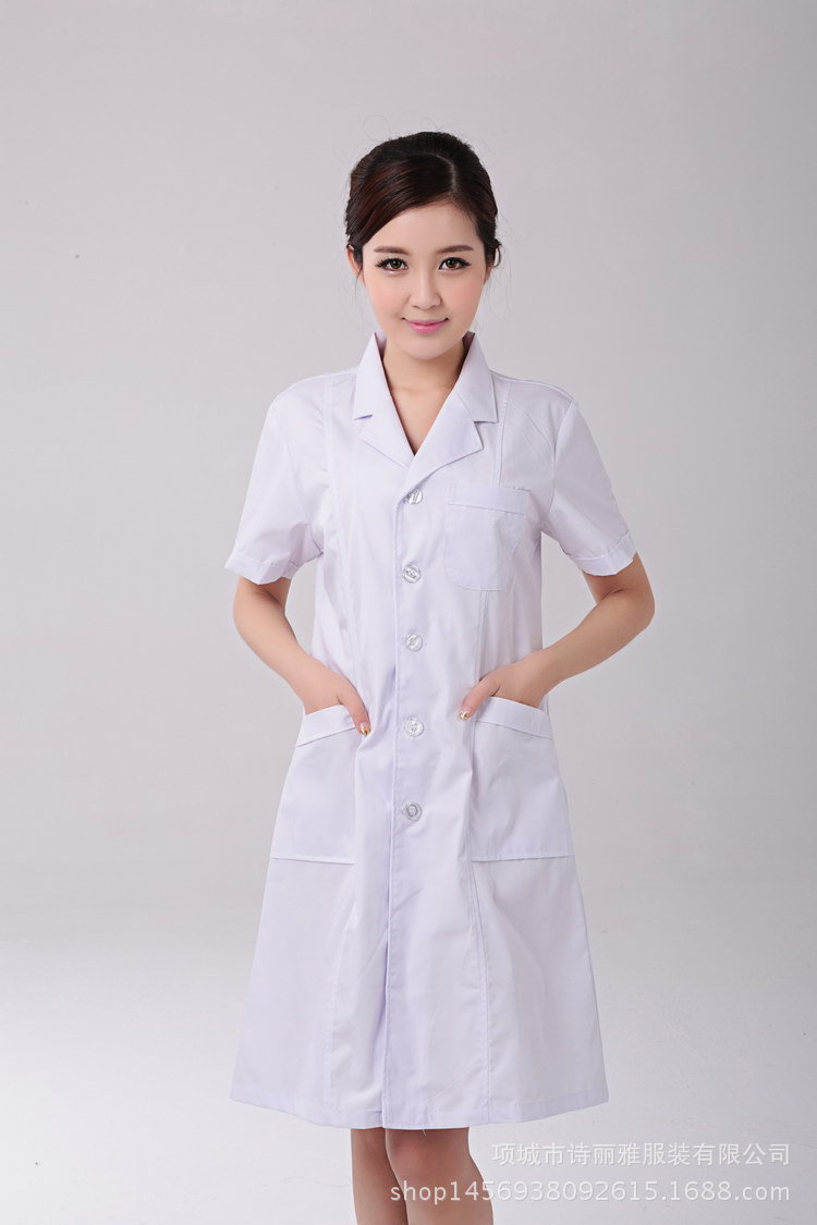 白大褂医生服长袖短袖女学生化学实验药房门诊实验室隔离衣工作服