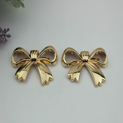 金色金属蝴蝶结女鞋鞋花鞋扣子鞋材包包五金金属配件服装配件辅料