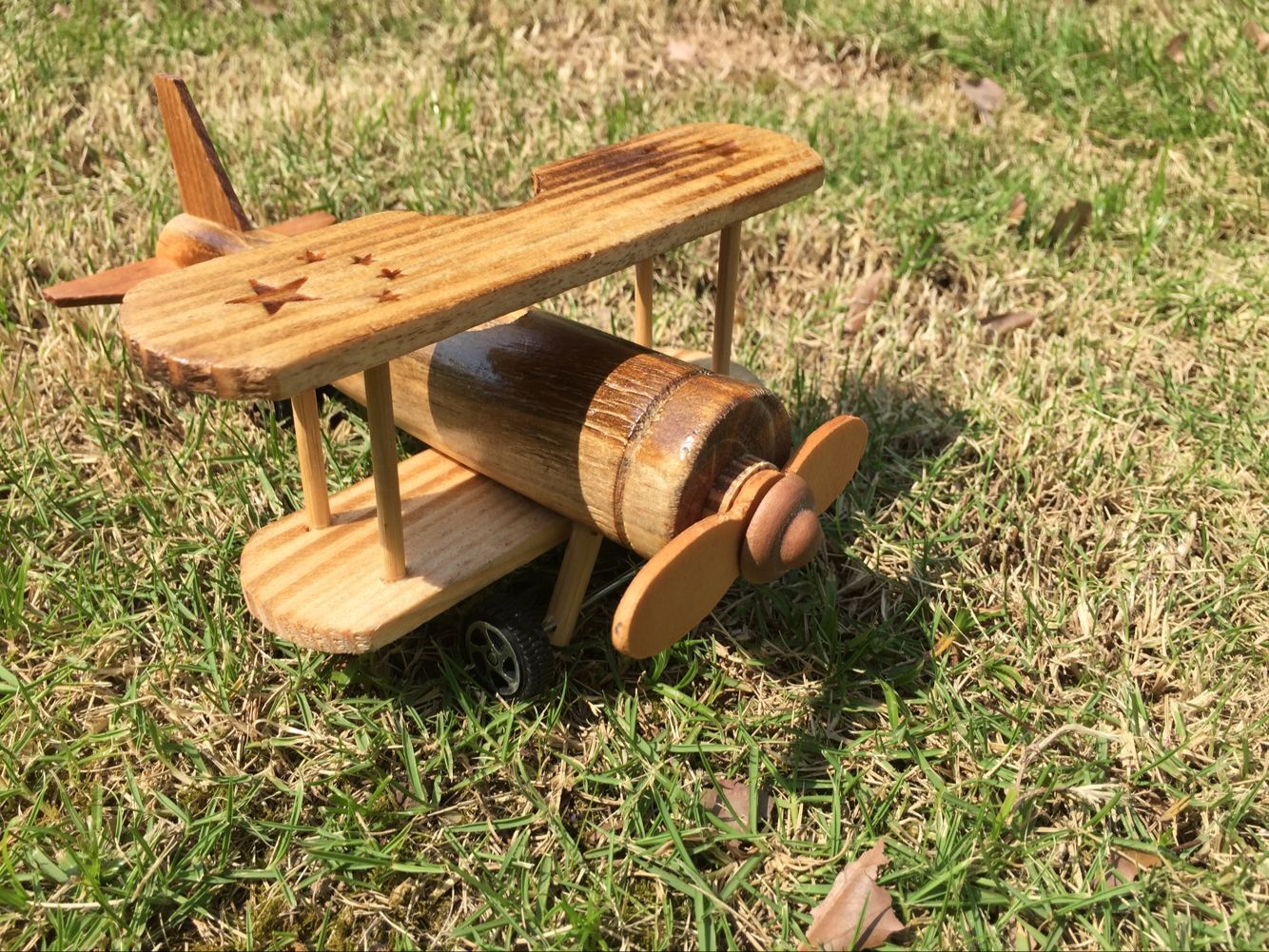 一件代发 木制战斗机怀旧经典款 迷你木质飞机模型 纯手工 81015