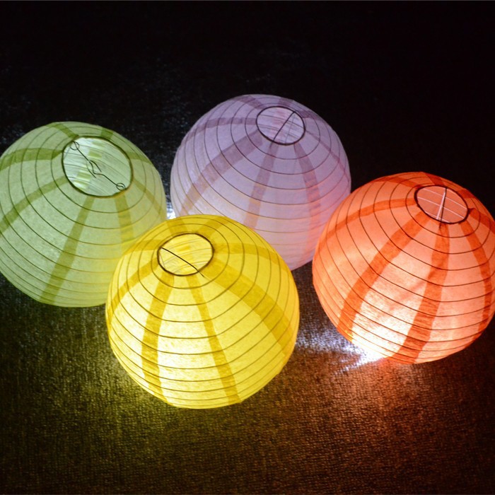 白色纸灯笼儿童学校绘画 8英寸 28g round paper lantern