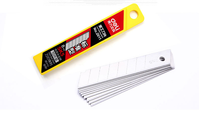 得力刀片 deli 2011 大号刀片 美工刀片 得力刀片 碳素钢 10片/盒