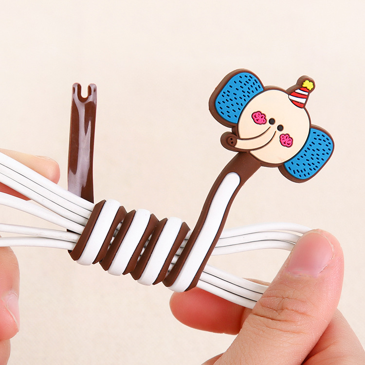 f2-01 卡通萌动物绕线器 数据线耳机线理线器 手机集线器