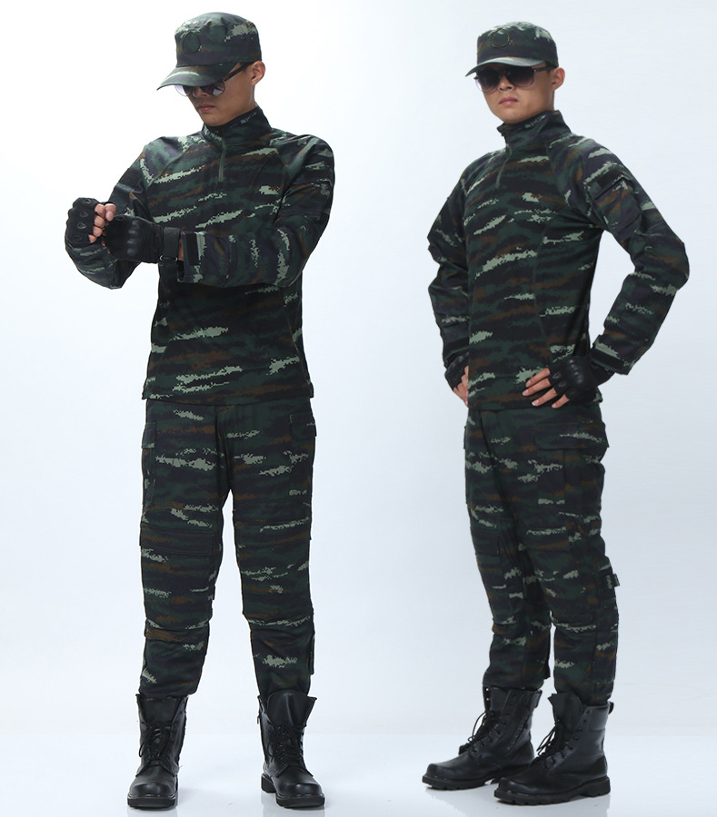 特战虎斑豹纹消防特战服 夏季迷彩作训服套装 防静电耐磨