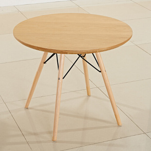 厂家直销 实木餐桌 简约酒店商务两用洽谈接待桌小户型圆型桌子