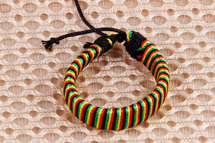 名族风情丝线牛皮编织手链男女通用自定义搭配情侣可调节个性手环