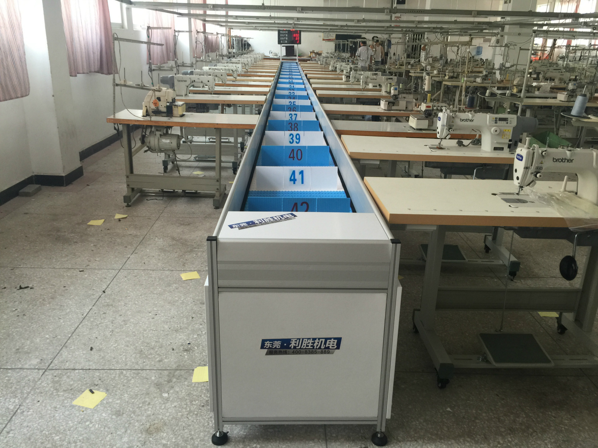 厂家直销 服装全自动流水线电动皮带式流水槽 生产节拍单件流水线