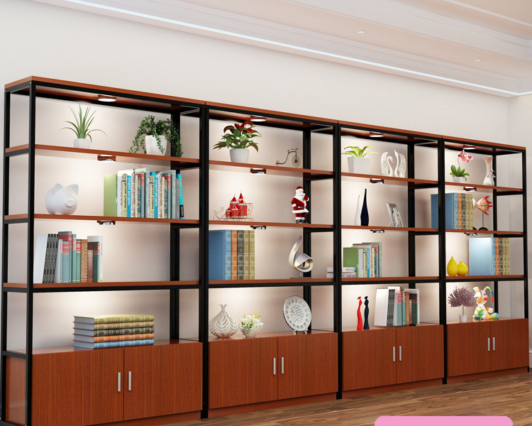 特价简约货架展示架创意展品柜置物架时尚化妆品柜带门简易书架