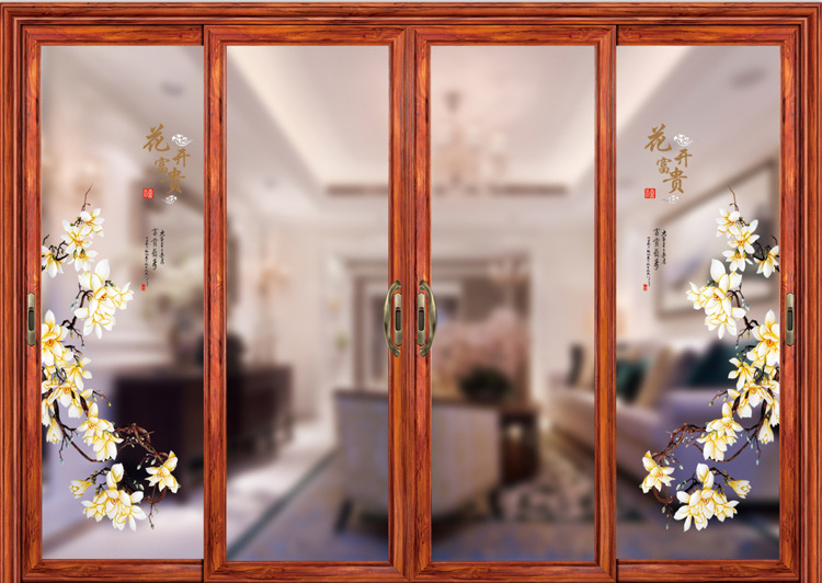 厂家直销客厅厨房推拉门 优质凌弧沉香木推拉门 凌弧红酸枝推拉门